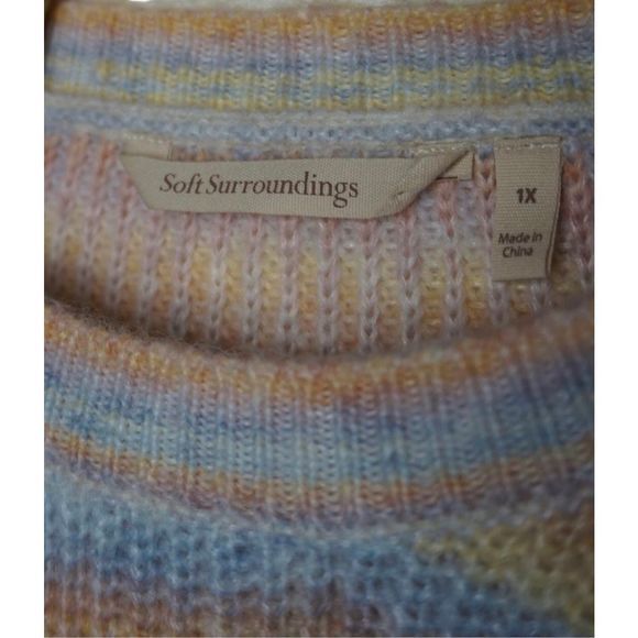 Soft Surroundings Women's Rainbow Lightweight Crew Neck Sweater Sz 1X - Picture 4 of 6